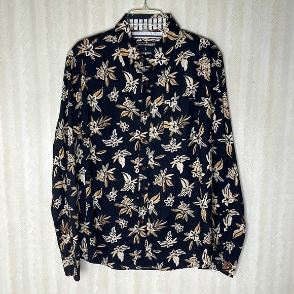 ❤️ 🆕 EIGTH AVENUE Flower Button Down Shirt Size L - Picture 2 of 4